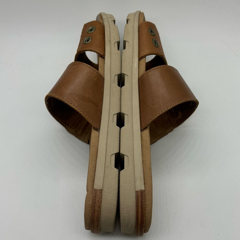 Sorel Women's Torpeda Slide Flat Sandal Size 10 Brown/White Leather NL2937-224 - Picture 6 of 8